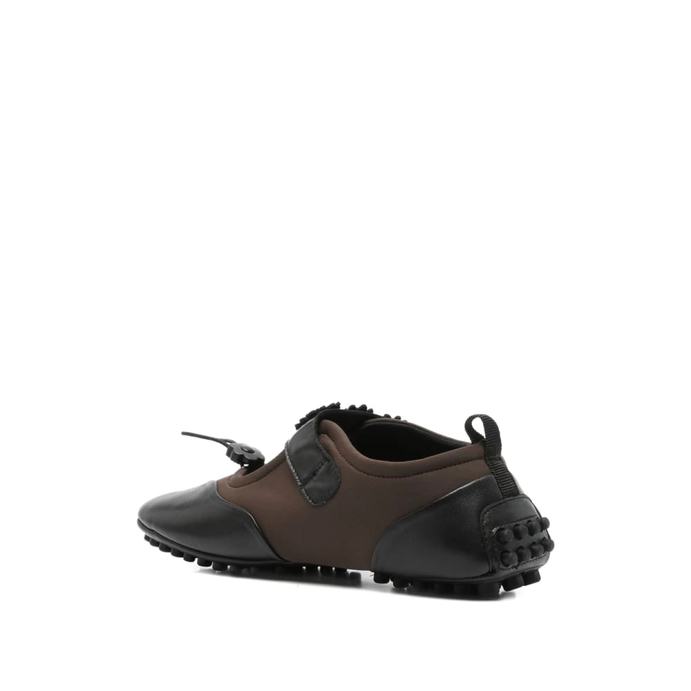 Cecilie Bahnsen Flower-embellished Mary Jane Sneakers In Brown