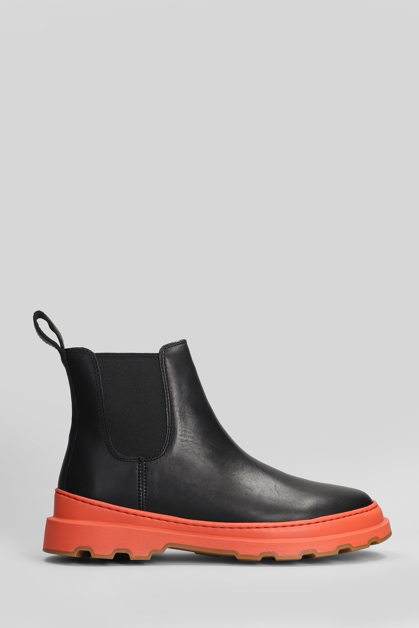 Camper Noray Ankle Boots In Black Leather In Multi
