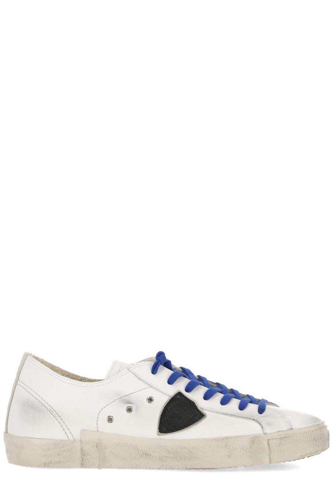Shop Philippe Model Logo Patch Low-top Sneakers In Bianco