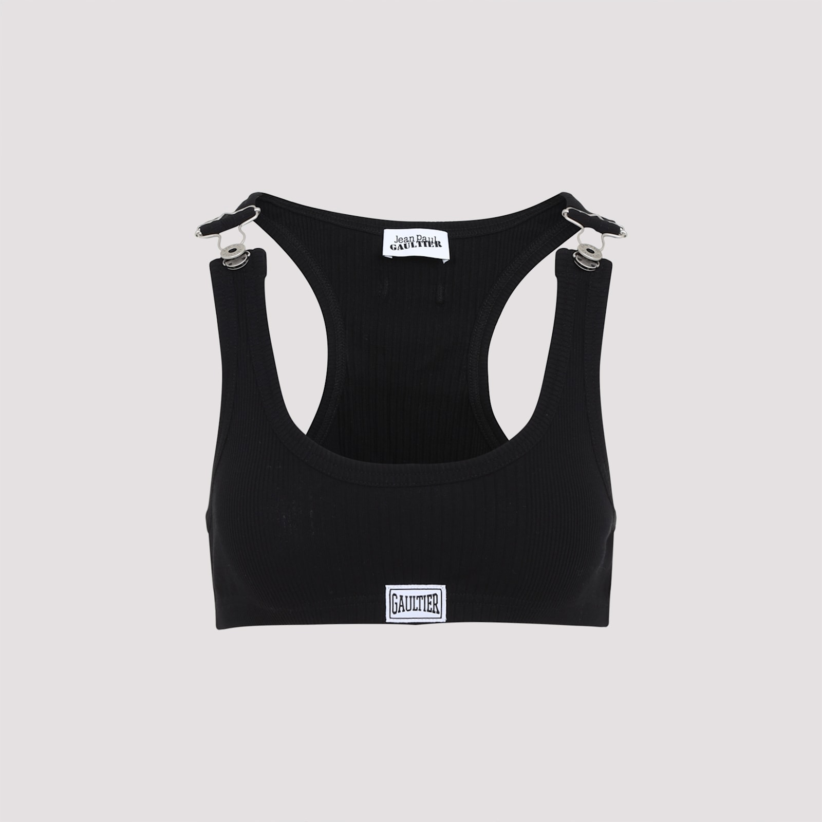 Crop Tank Top With Overall Clip And gaultier Patch