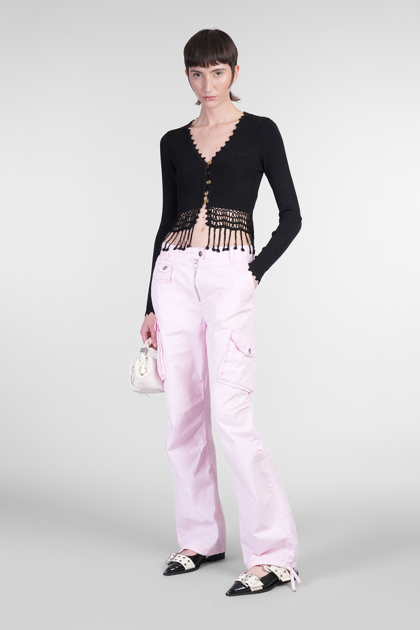 Ganni Pants In Rose-pink Cotton