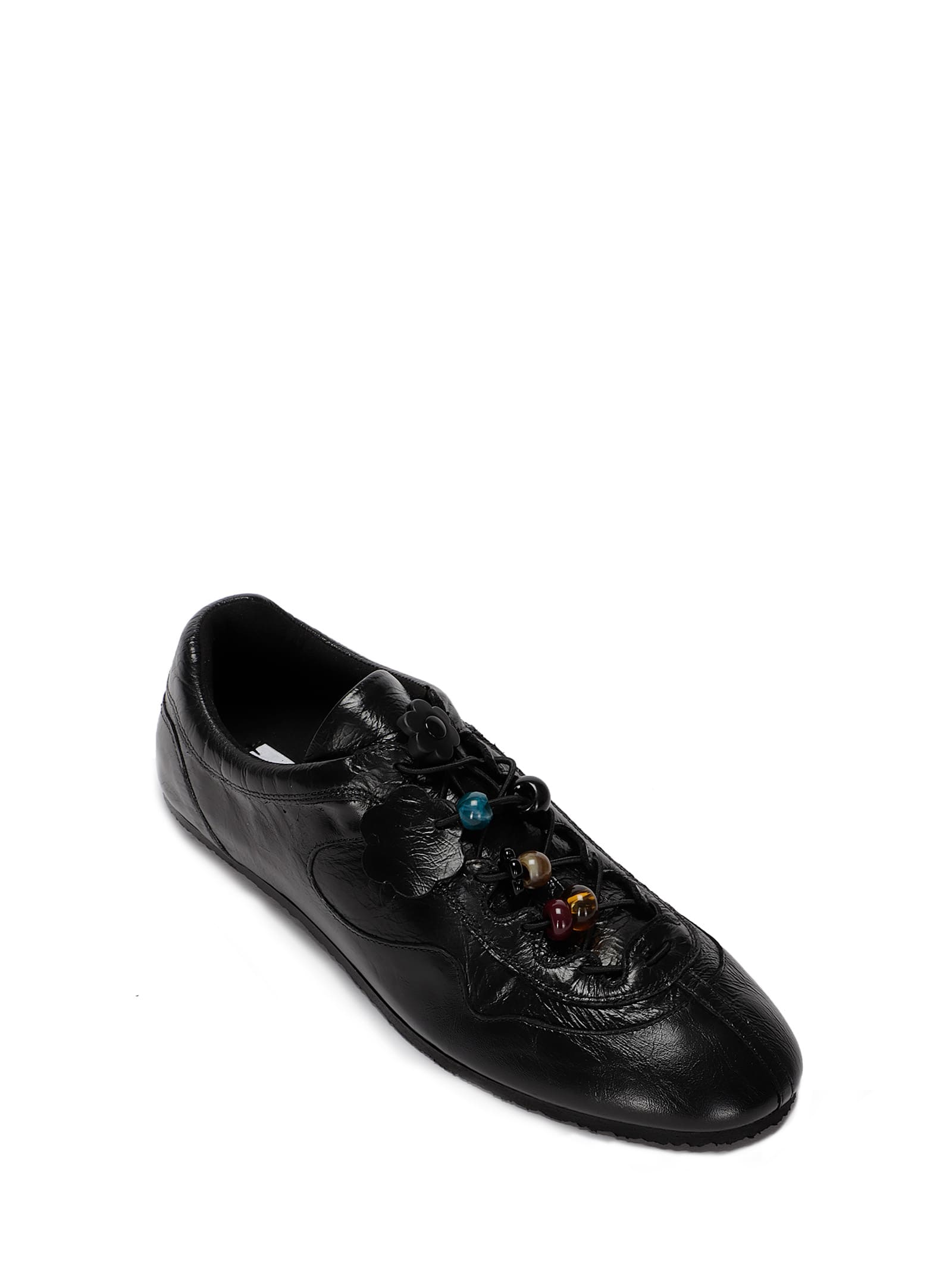 Cecilie Bahnsen Blaise Sneaker Metallic Leather In Black