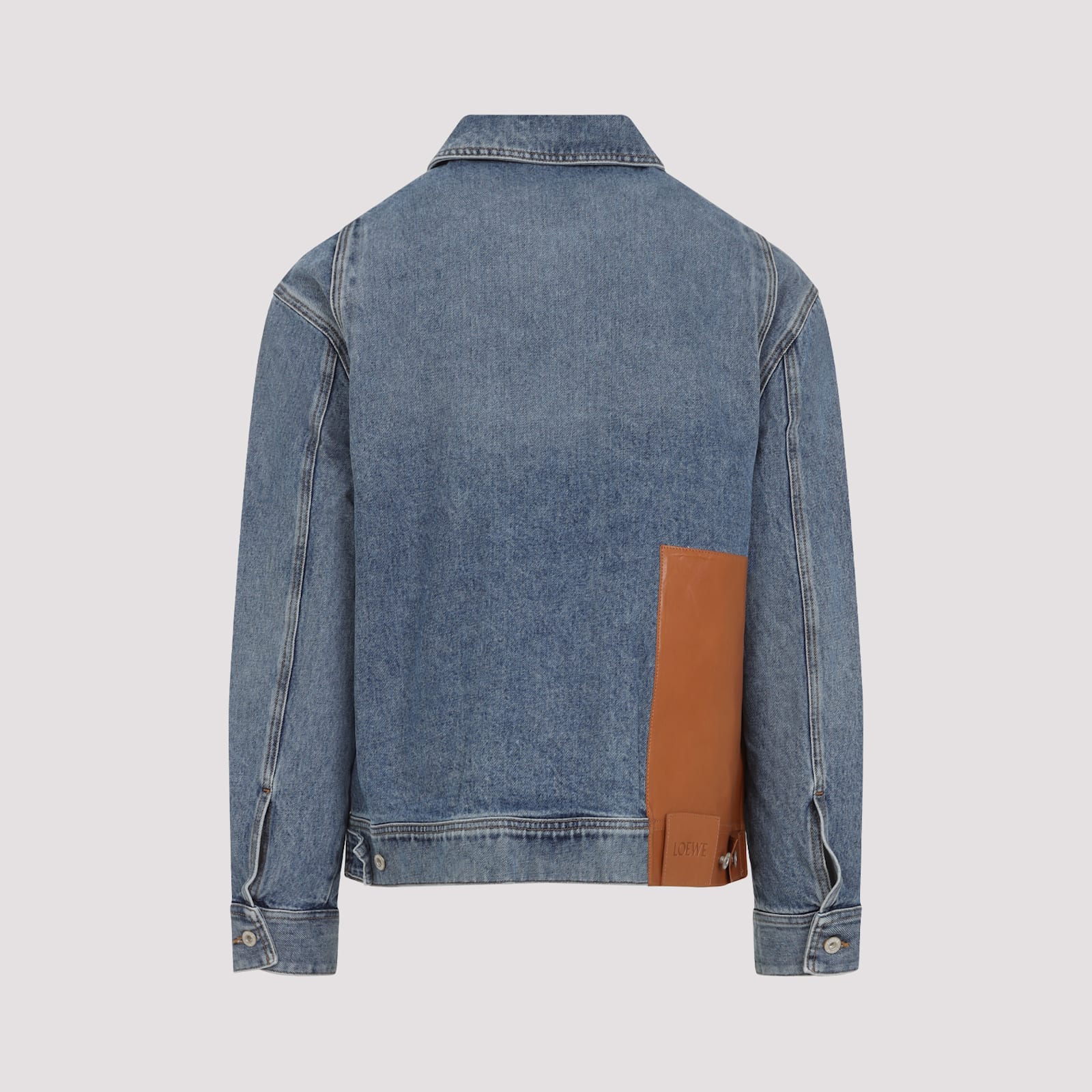 Loewe Anagram Cut-outs Denim Jacket In Blue