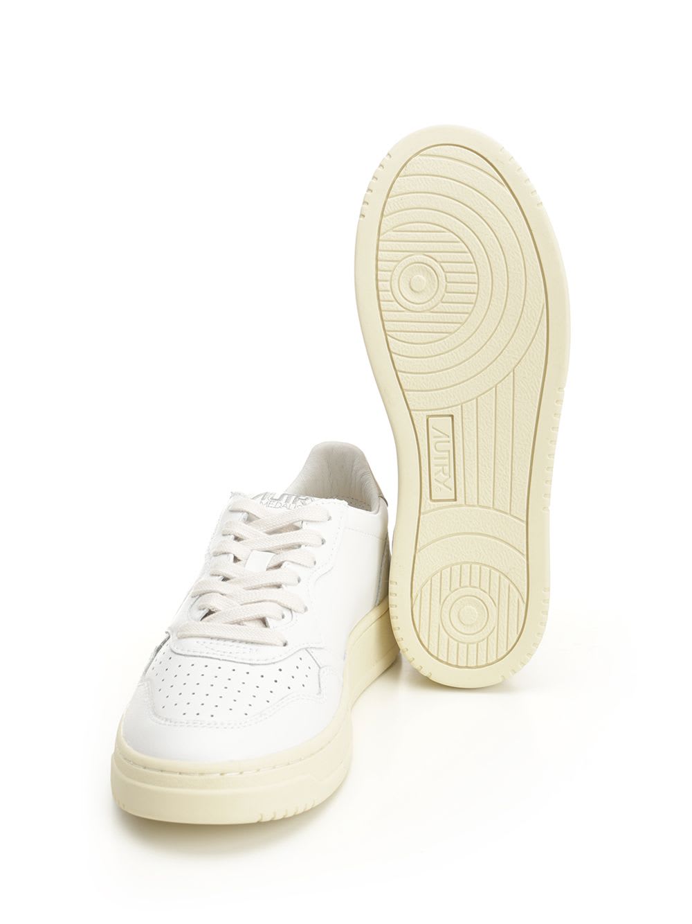 Autry Medalist Low Leat Leat Wht Gold In White
