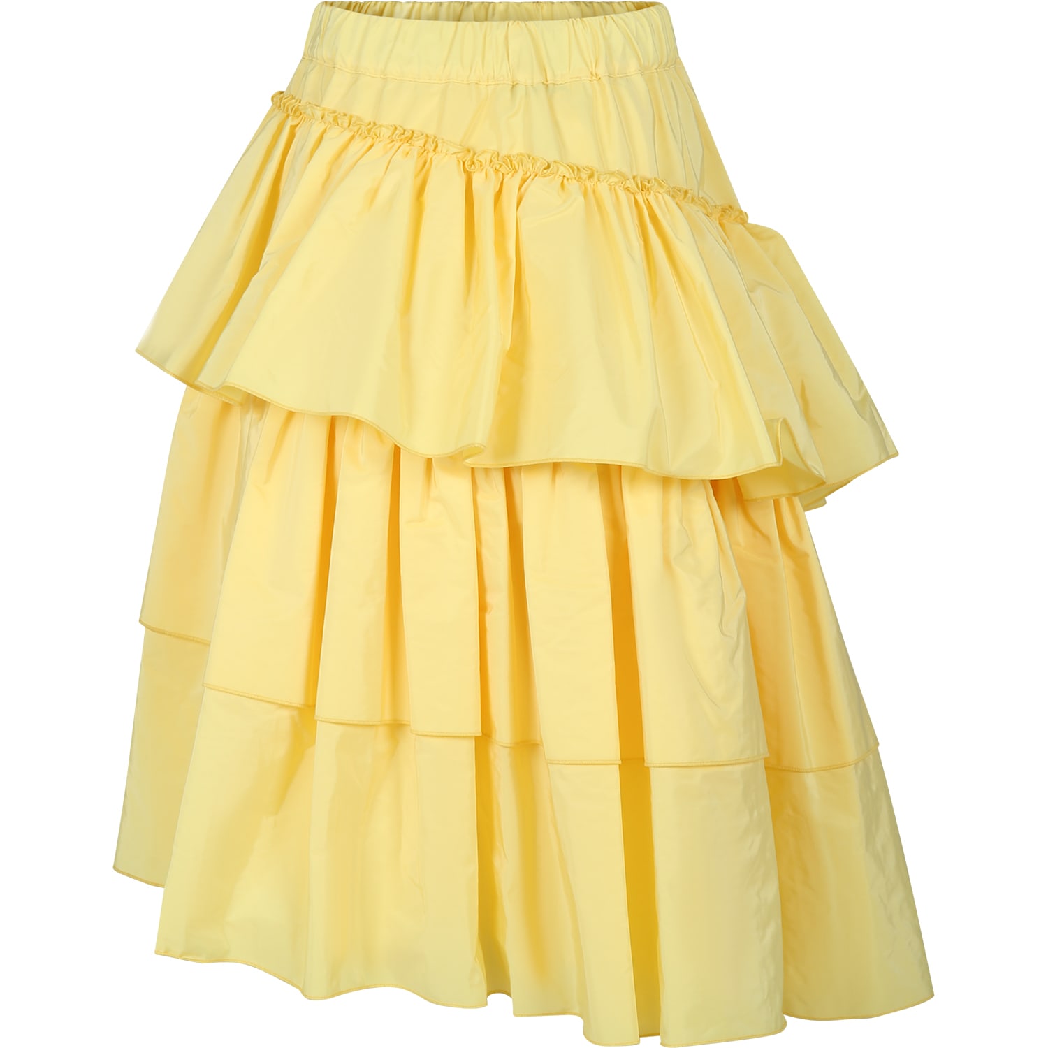 Shop Msgm Yellow Skirt For Girl With Logo