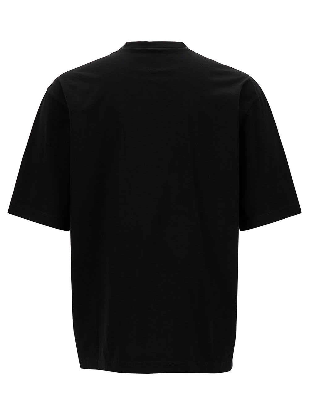 Shop Dsquared2 Black Relaxed T-shirt With Logo Lettering Embroidery In Cotton Man