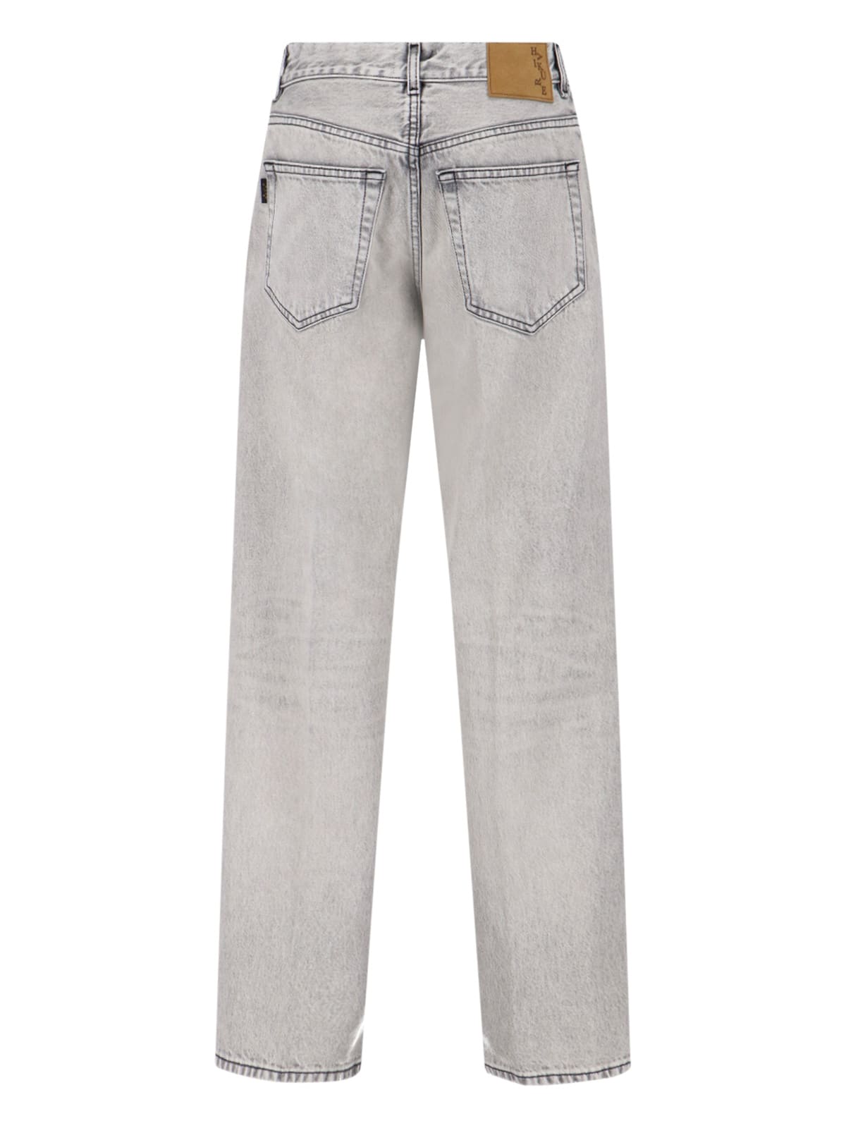 Haikure Wide Washed Effect Jeans With Belt Loops In Gray