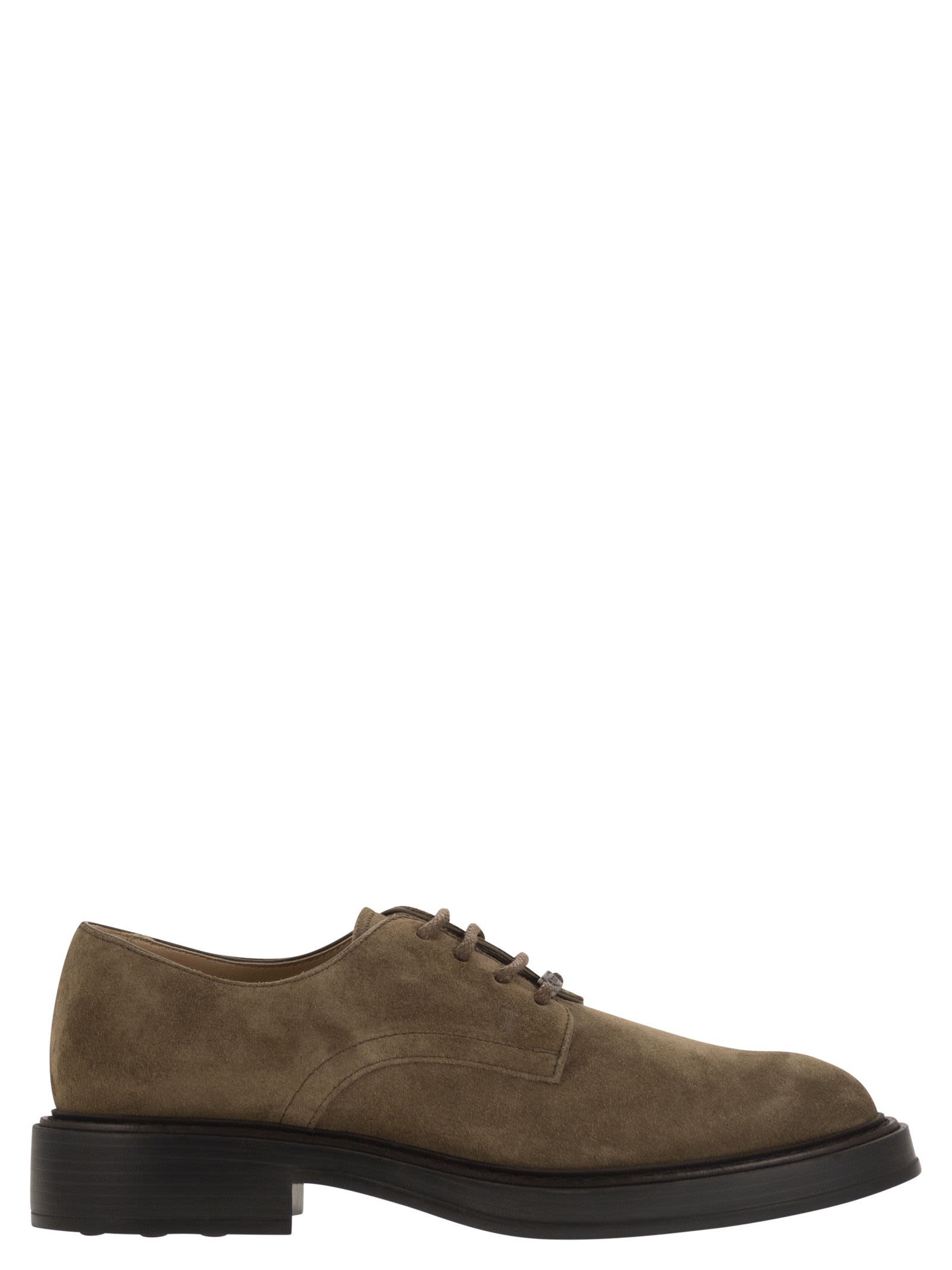 Shop Tod's Suede Lace-up In Beige