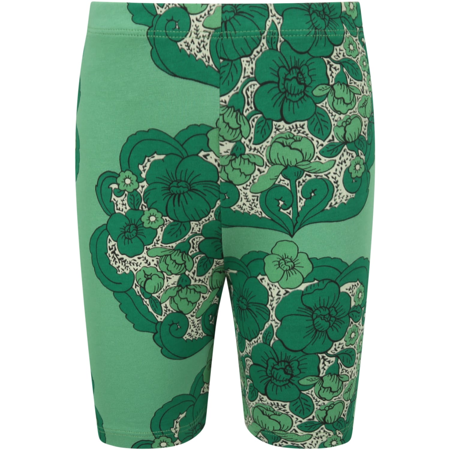 Mini Rodini Green Short For Girl With Flowers