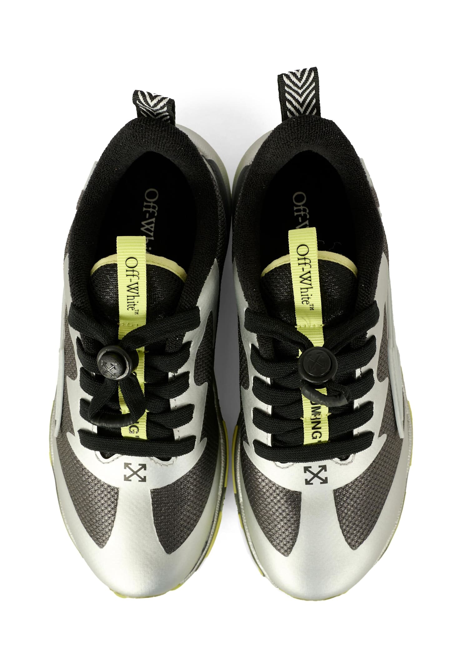 Off-white Silver For Jumping Sneakers For Kids With Arrow In Silver