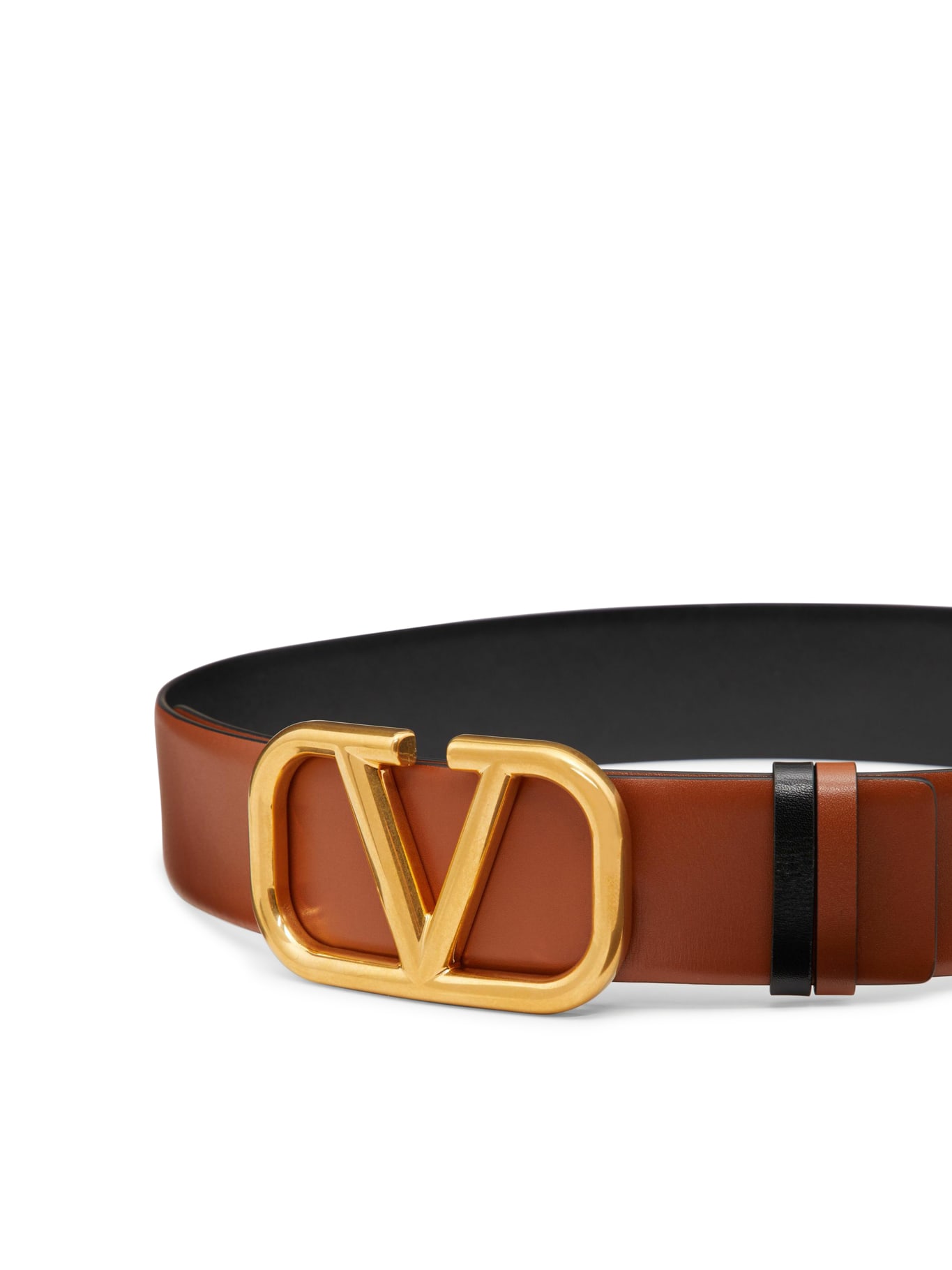 Vlogo Signature Belt In Glossy Calfskin 40mm for Woman in Black
