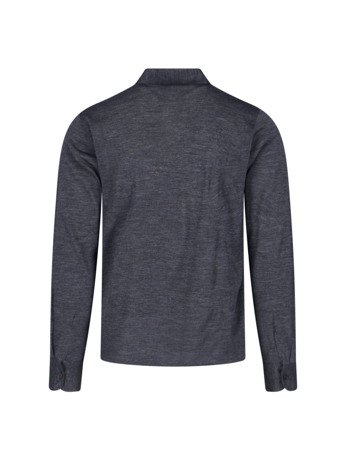 Zanone Virgin Wool Polo Shirt In Gray
