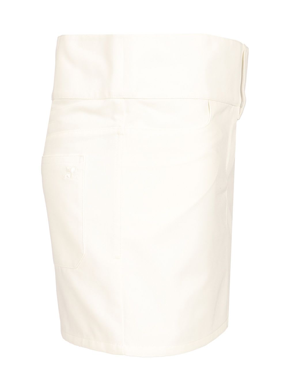 Courrèges Mini Skirt With Belt In White