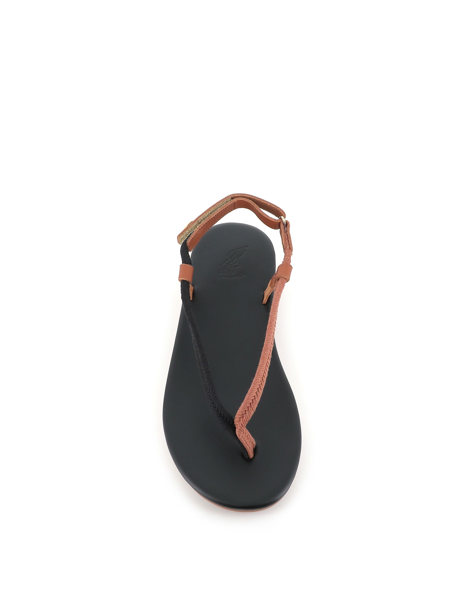 Shop Ancient Greek Sandals Sandal Zoi In Nero/cuoio