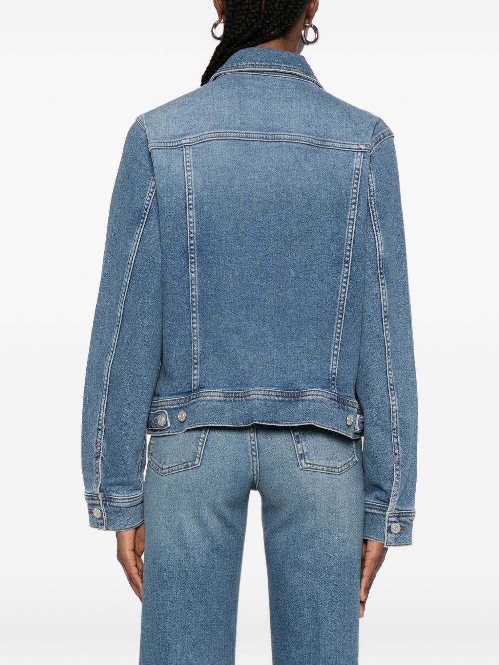 7 For All Mankind Adi Denim Trucker Jacket In Blue