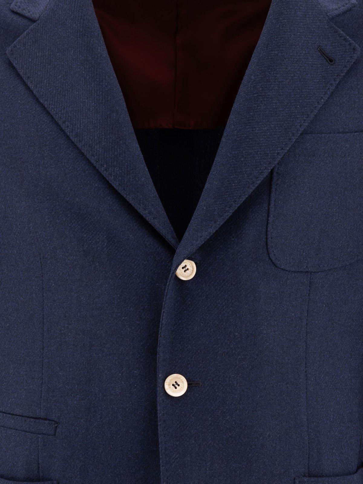 Shop Brunello Cucinelli Single-breasted Jacket In Blu Colorato