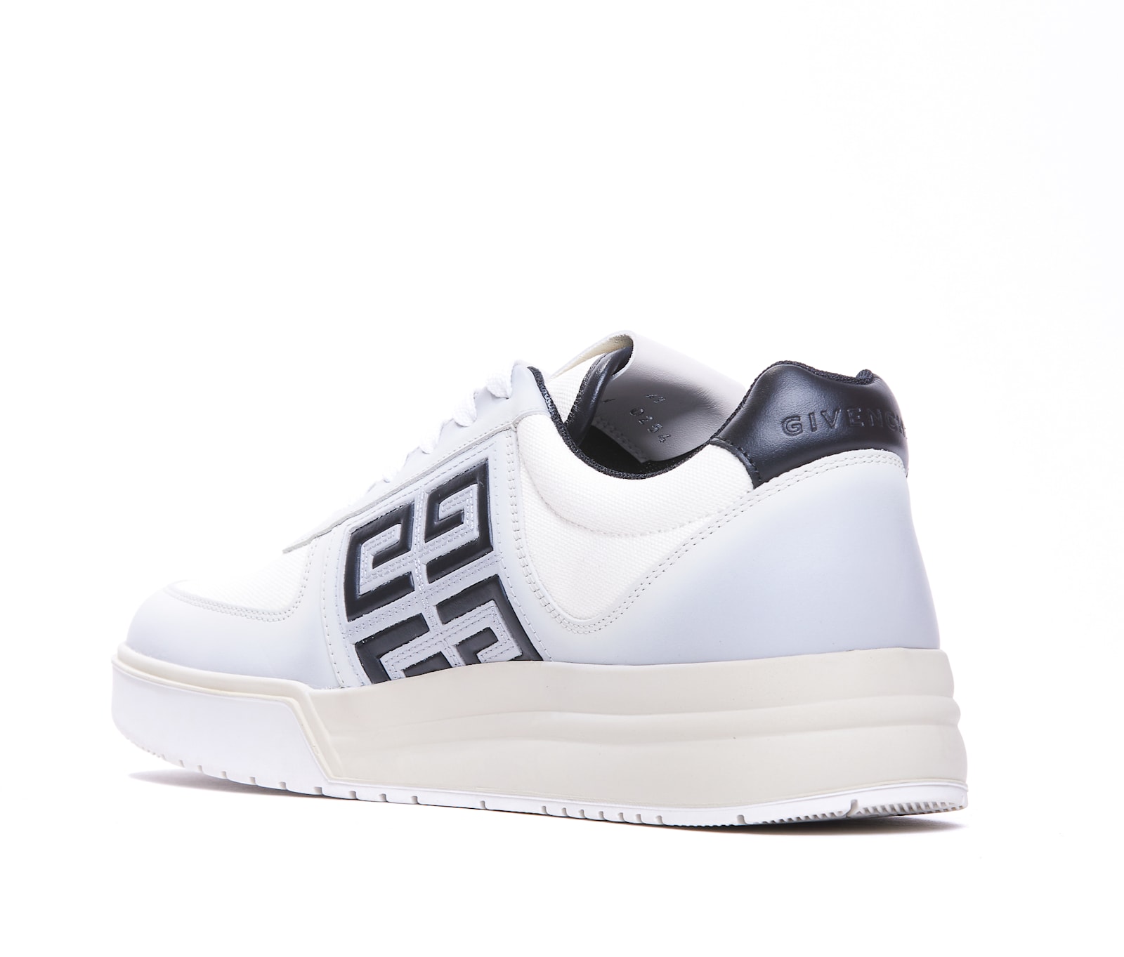 Shop Givenchy G4 Leather And Fabric Sneakers In White