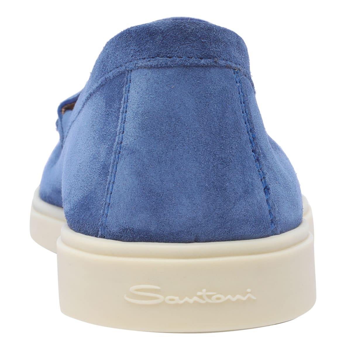 Shop Santoni Suede Loafers In Blue