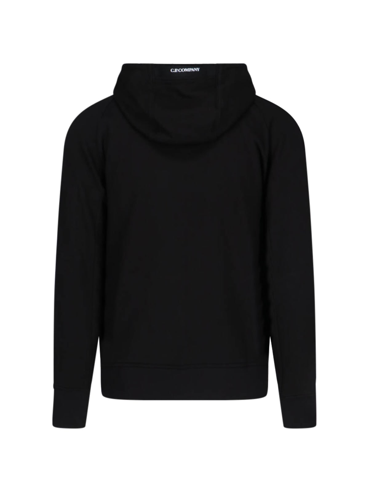 C.p. Company Full Zip Hooded Sweatshirt With Zippered Pockets In Black