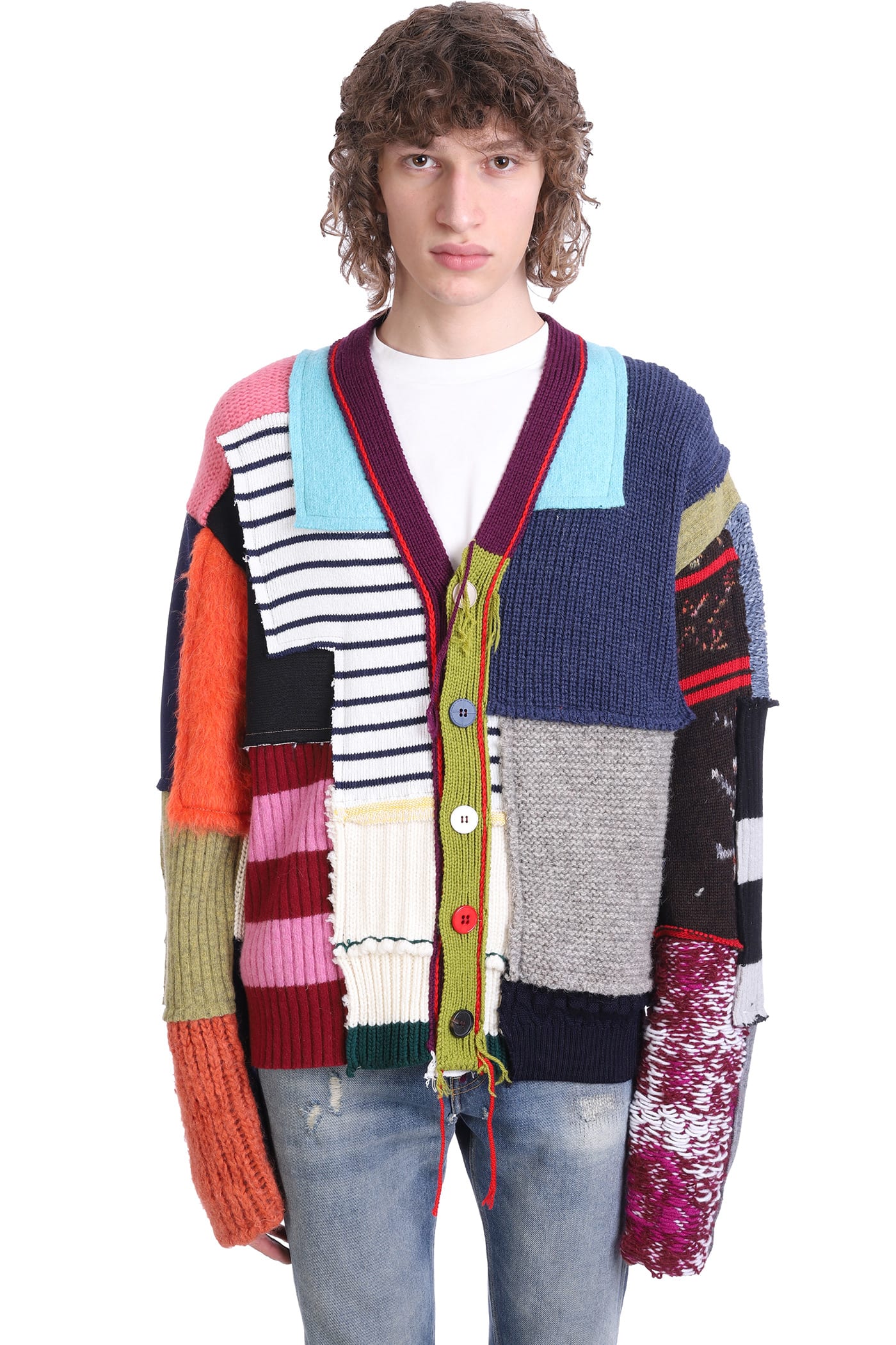 Danilo Paura Gwendal Cardigan In Multicolor Wool
