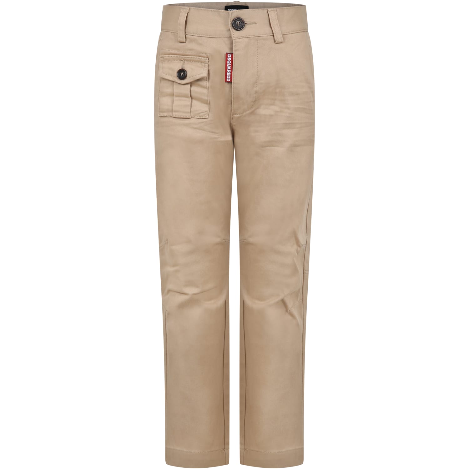 Dsquared2 Kids' Beige Trousers For Boy With Logo