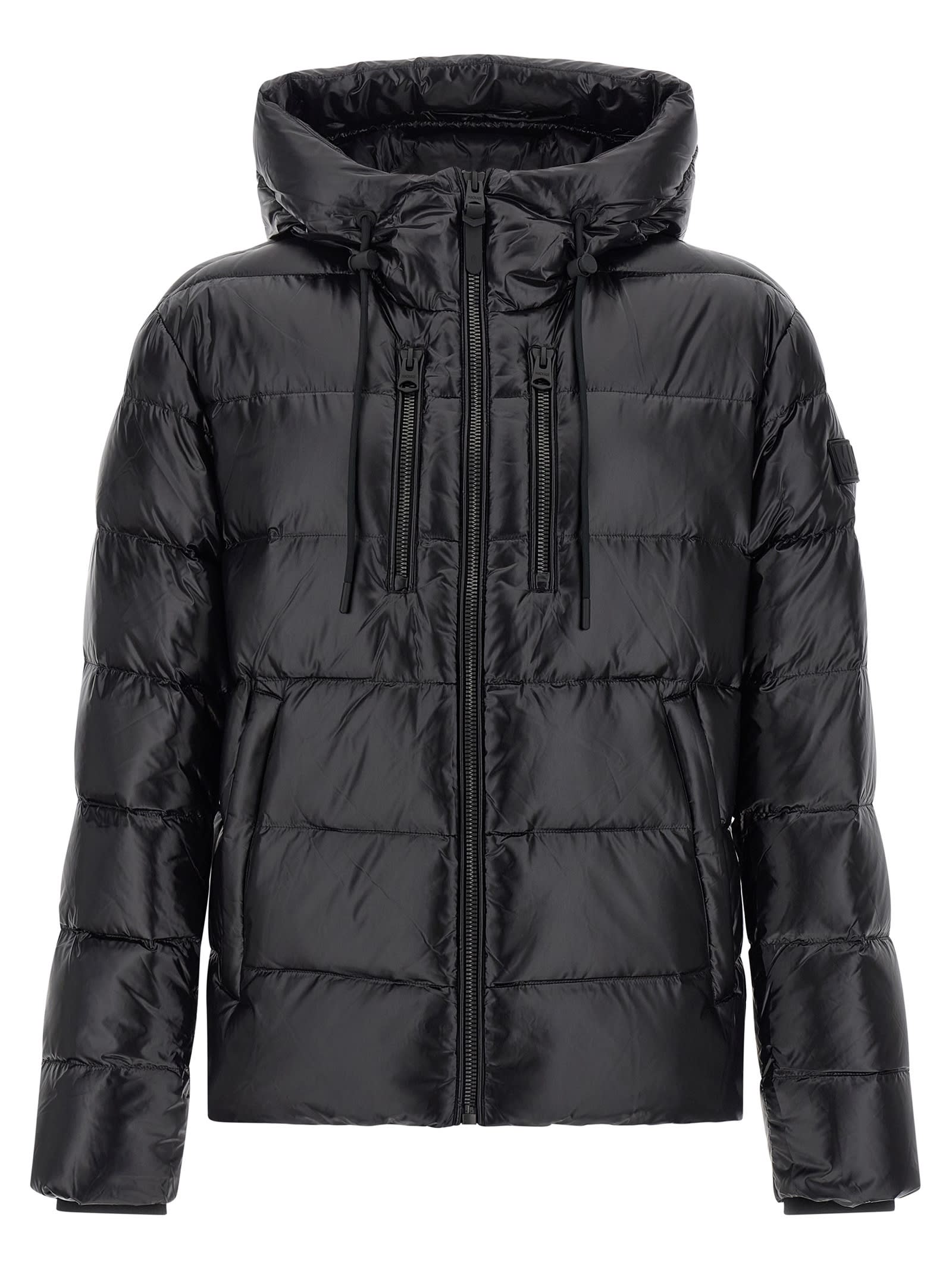 Mackage Long-sleeved Hooded Cotton Jacket In Black