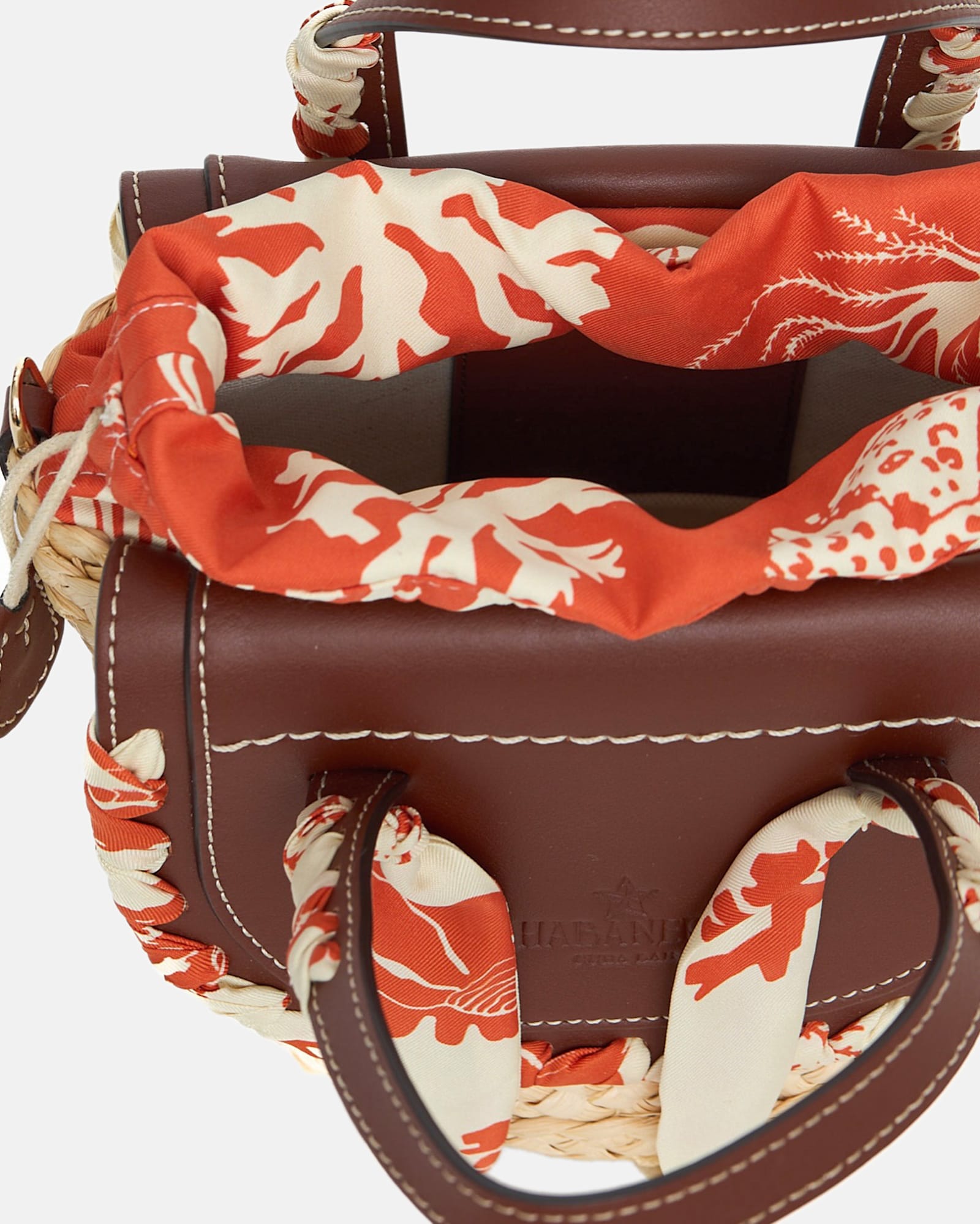 Cuba Lab Habanera Mini Tote In Beige Raffia In Brown
