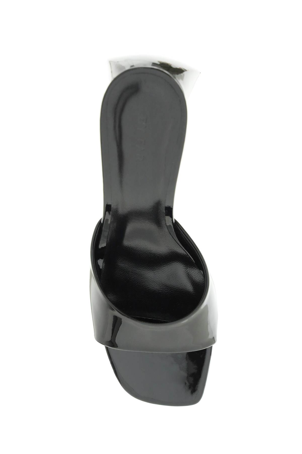 Shop By Far Patent Leather Michele Mules In Black (black)