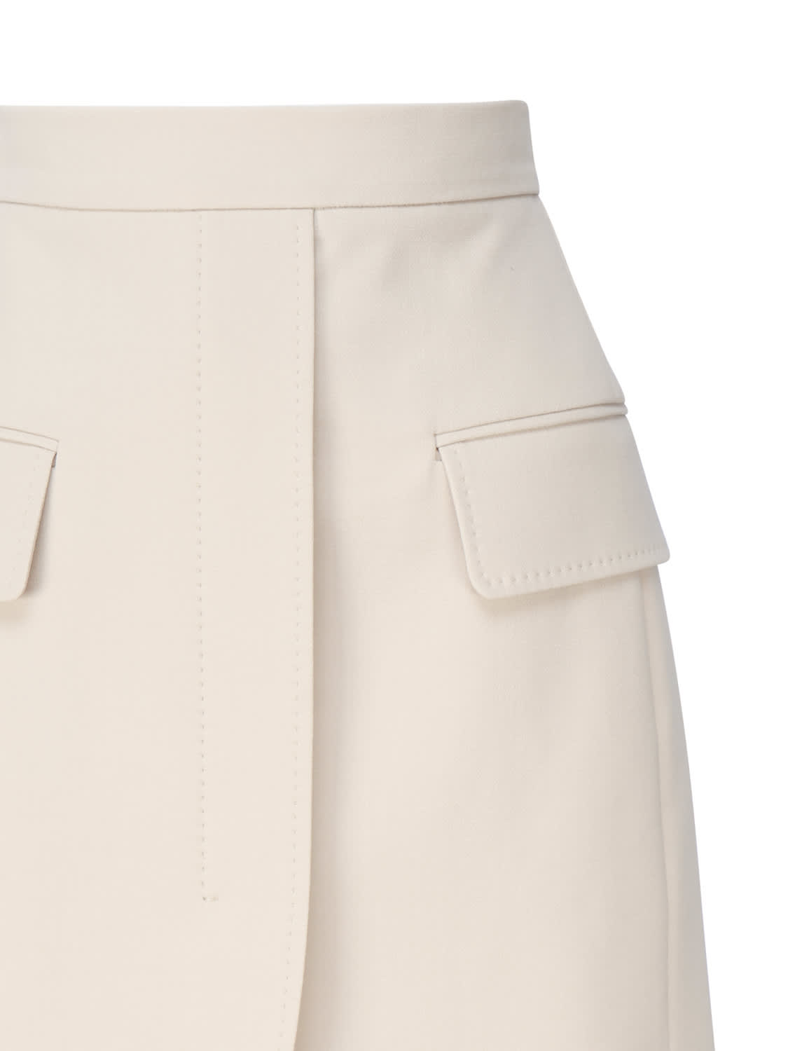 Shop Max Mara Mini Skirt Nuoro In Wool In Beige