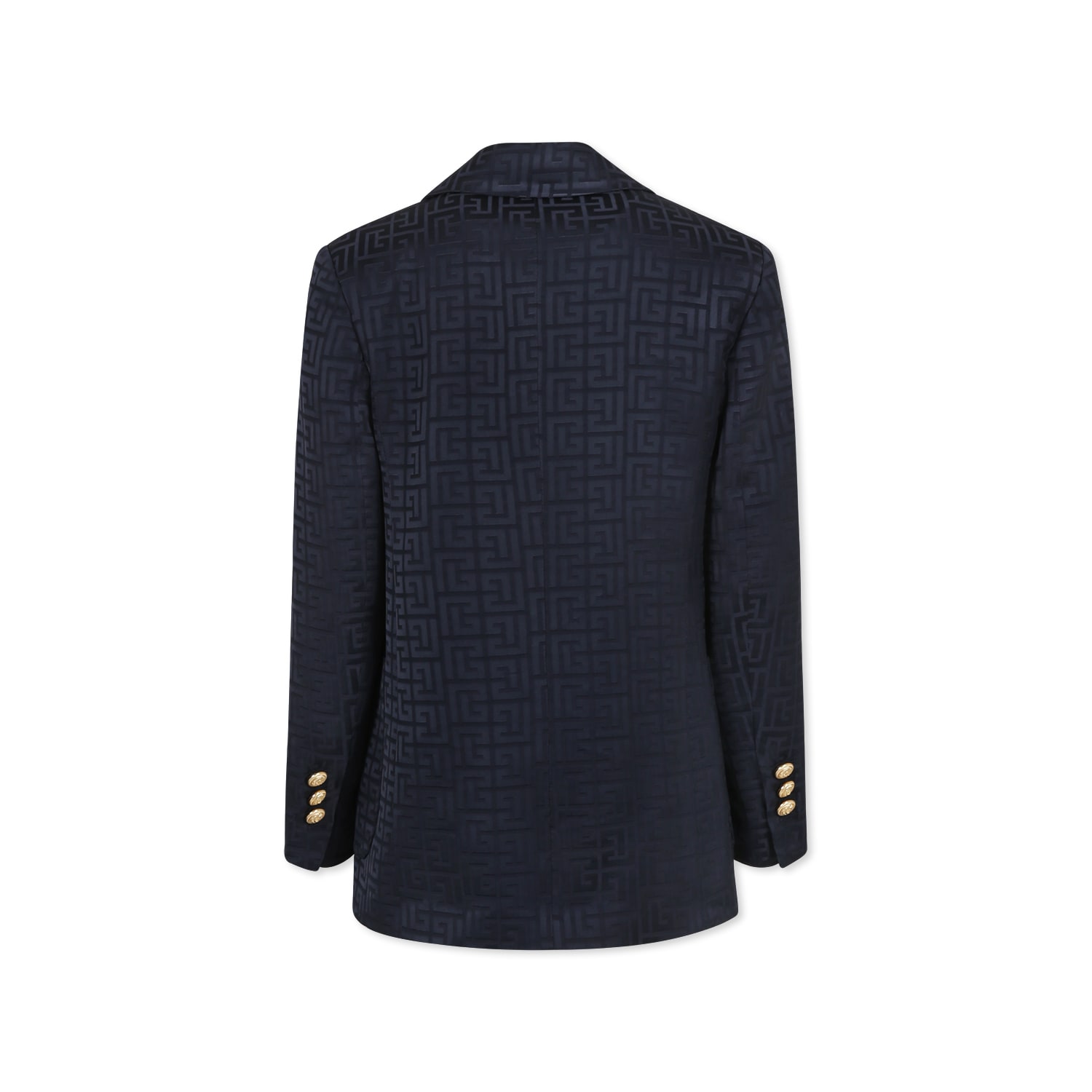 BALMAIN BLUE JACKET FOR BOY WITH LABYRINTH