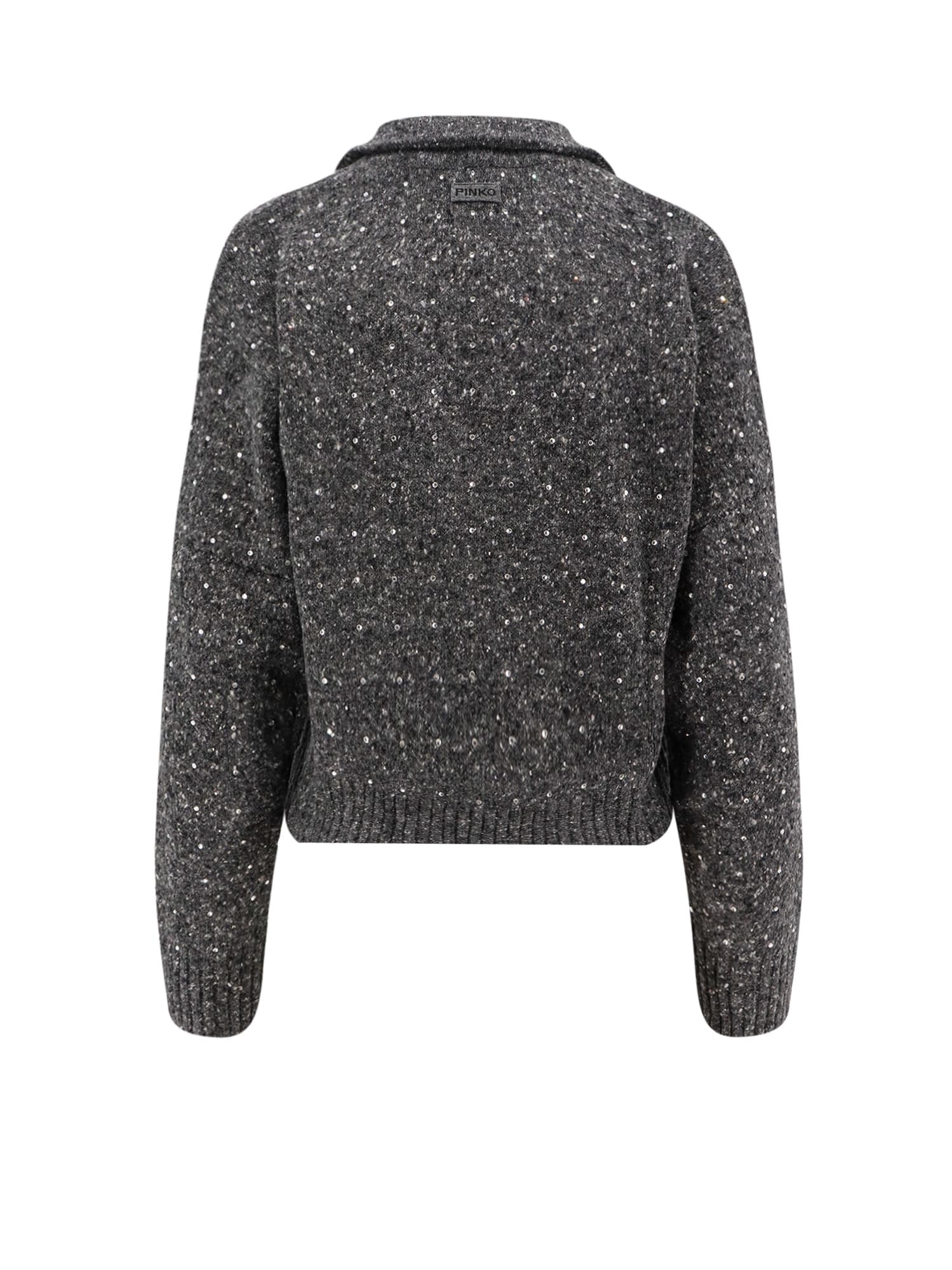 Pinko Nibani Polo Boucle Bottonato F In Black