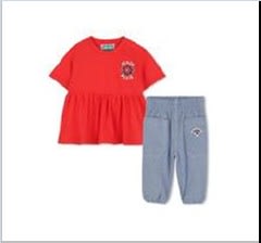 Kenzo Multicolor Set For Baby Girl With Logo And Flower In Multicolor