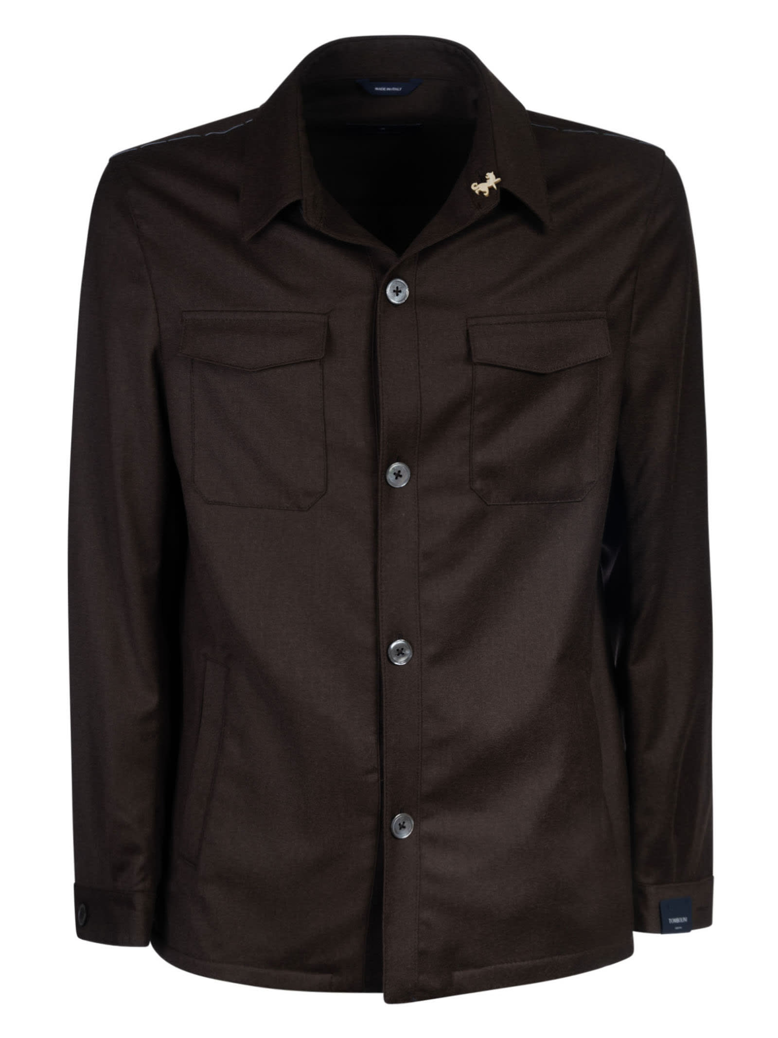 Tombolini Cargo Buttoned Shirt In Brown