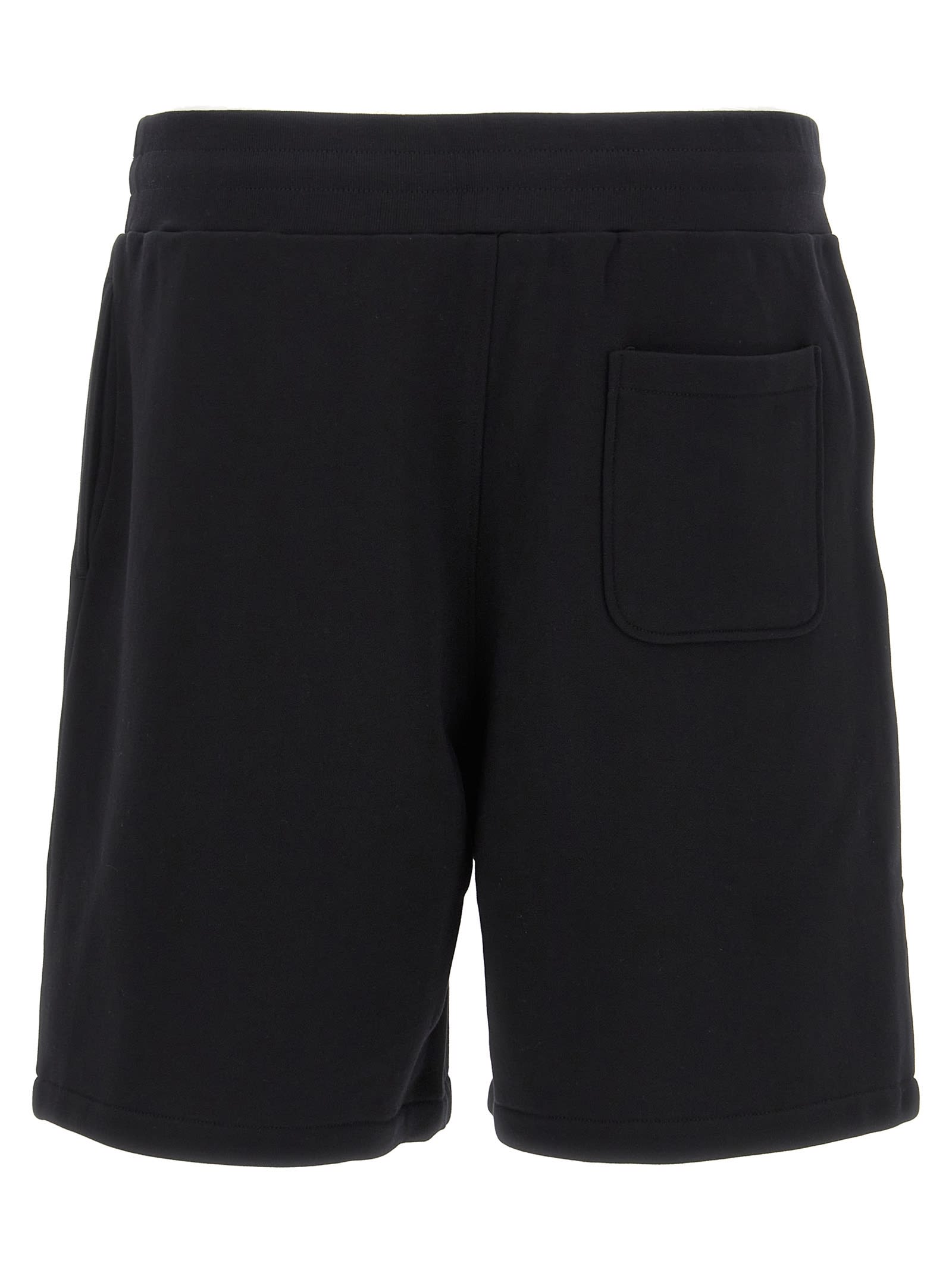 Moschino Logo Sweatpants Shorts In Black