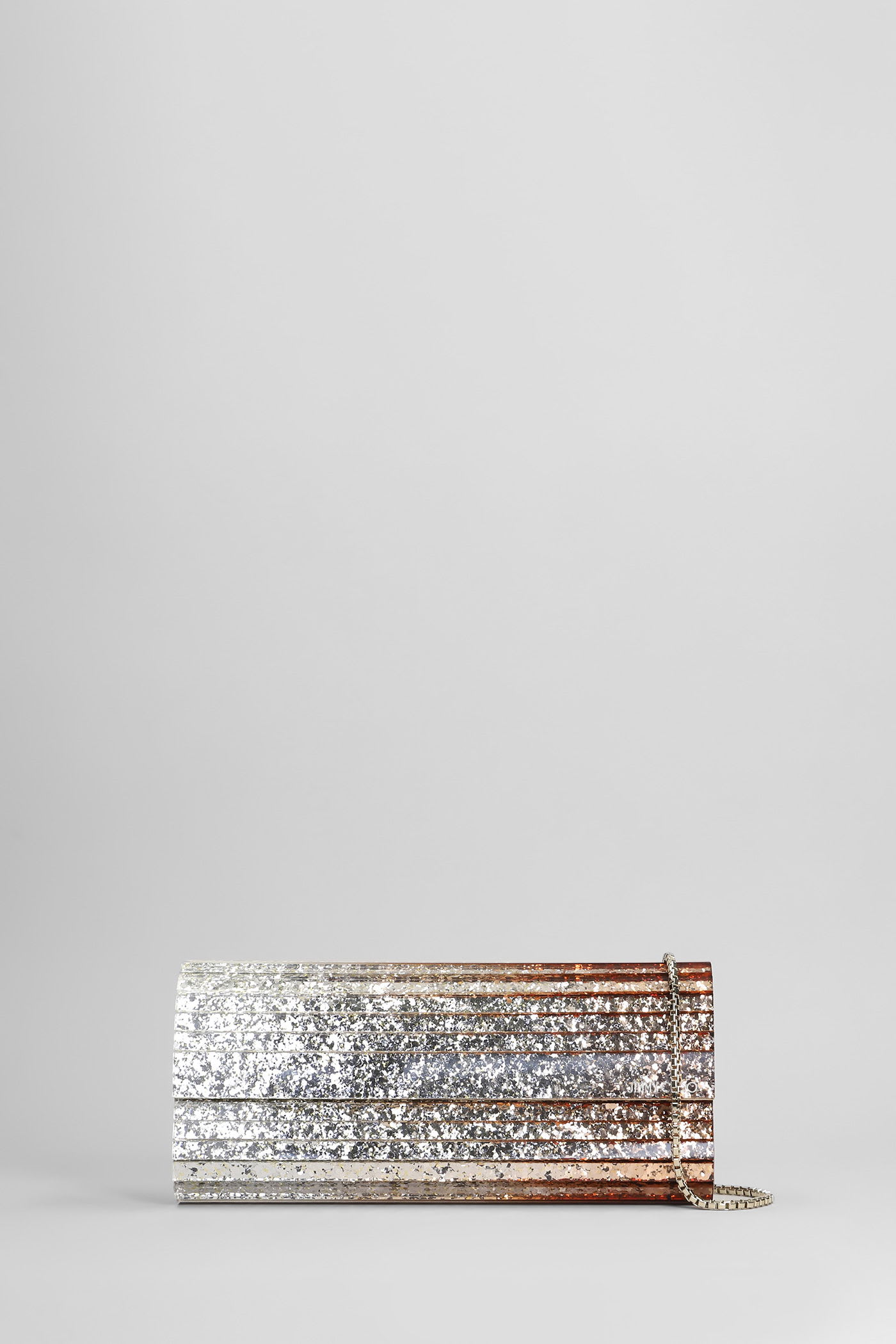 Sweetie Clutch In Silver Acrylic