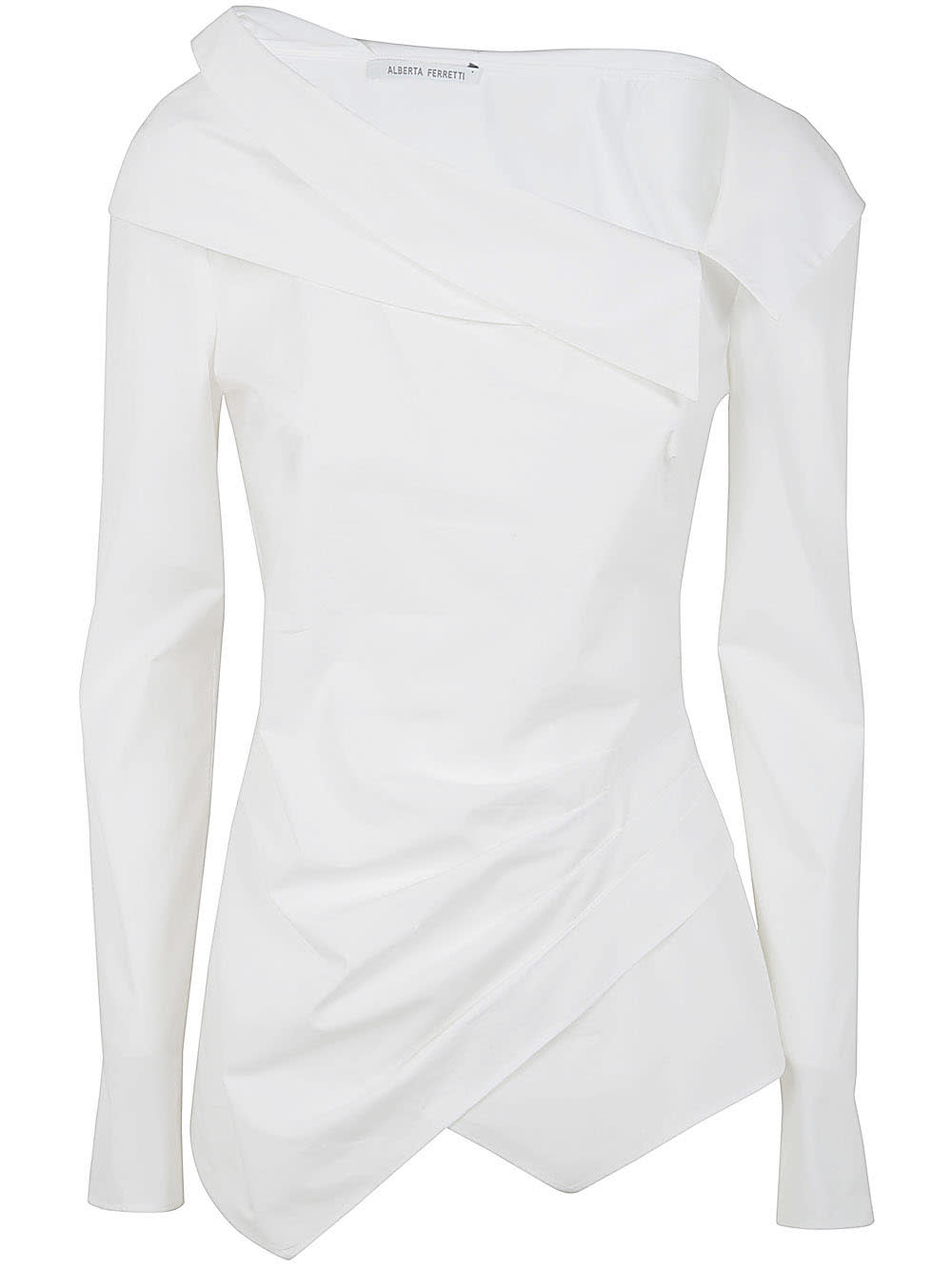 Shop Alberta Ferretti Popeline Crsossed Shirt In White