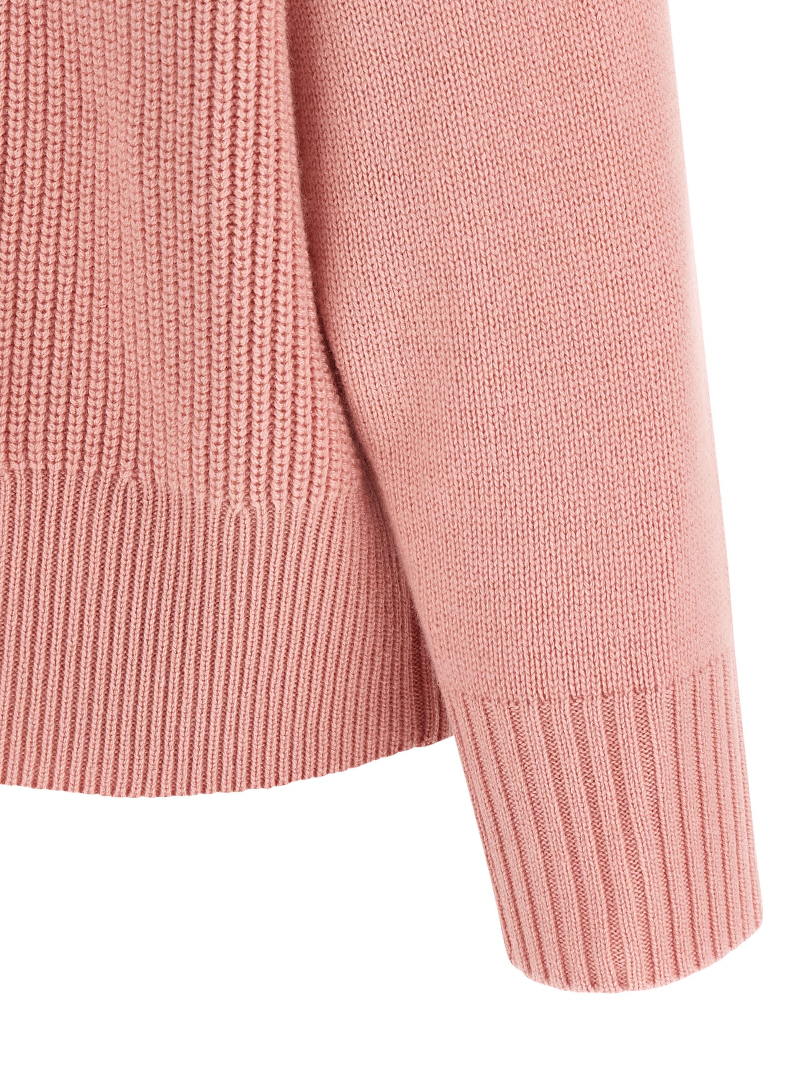 Alberto Biani Relaxed-fit Cashmere Sweater With High Neck In Pink