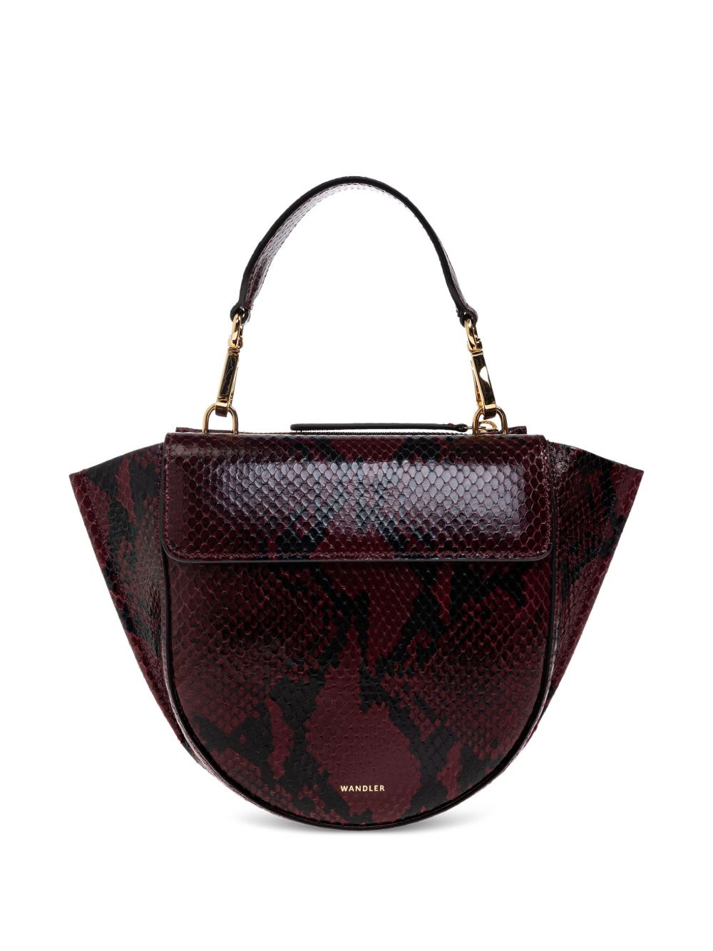 Wandler Hortensia Mini Bag In Burgundy Python In Burgundy
