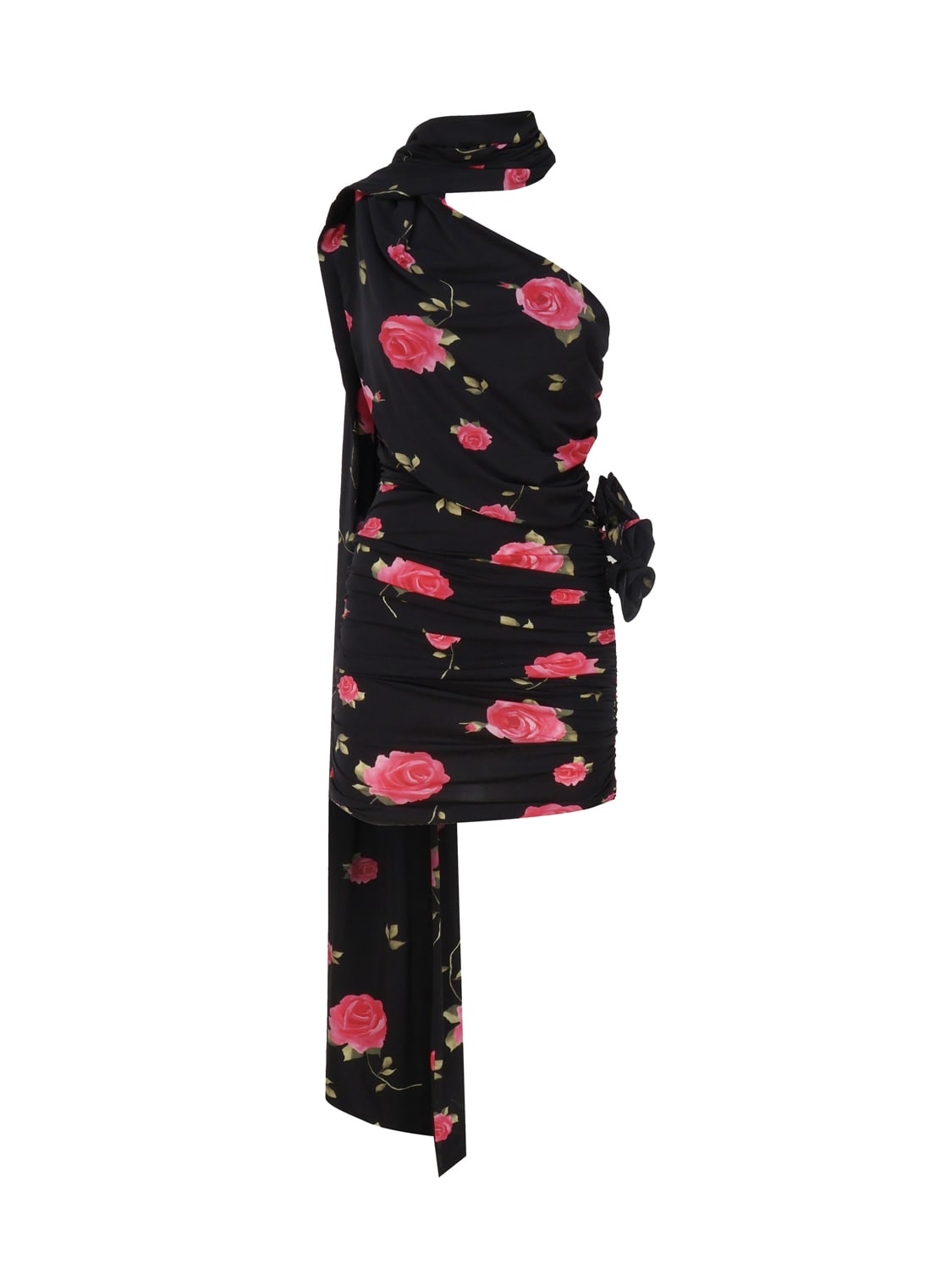 Magda Butrym Mini Dress With Wrap Neckline In Black