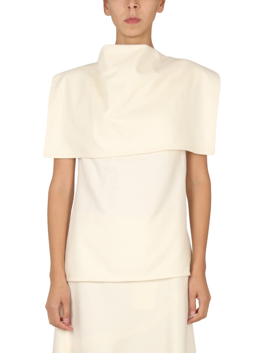 Shop Jil Sander Wool Tops. In White