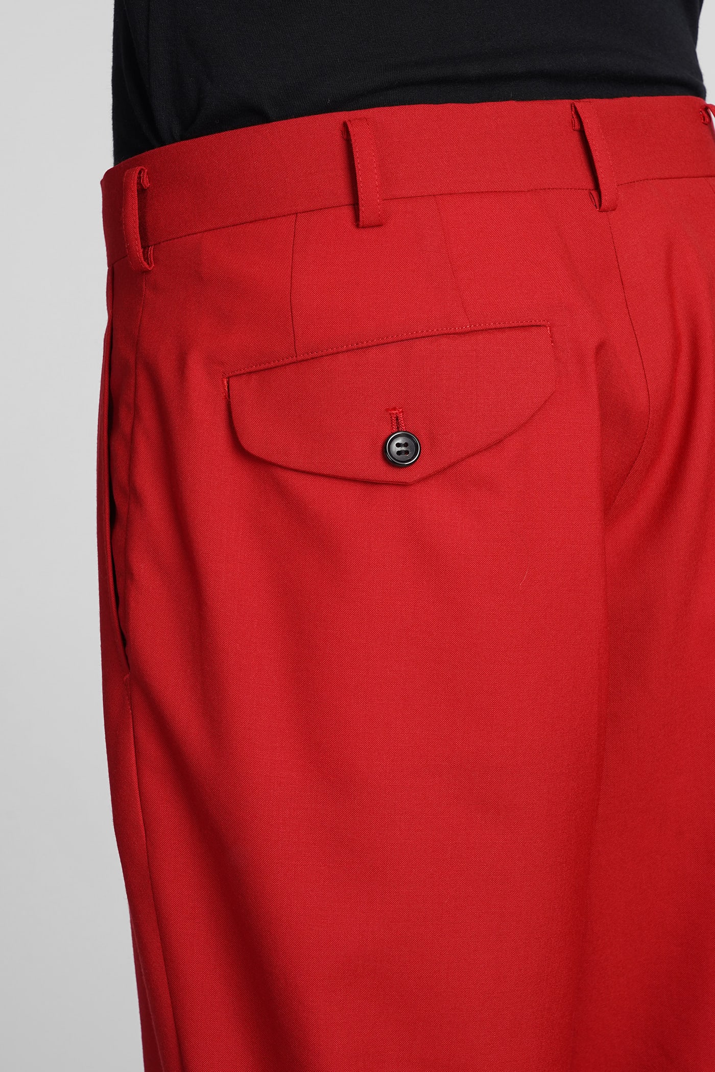 Shop Comme Des Garçons Homme Deux Pants In Red Wool