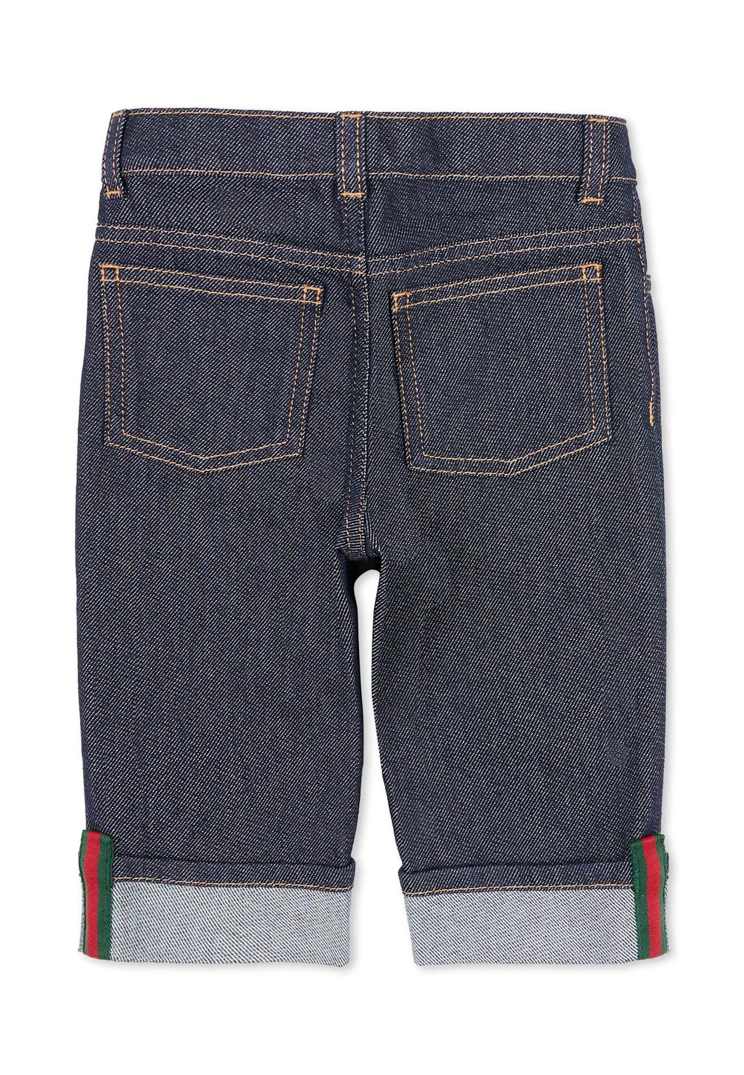 Gucci Denim Jeans For Babykids With Web Detail In Blue