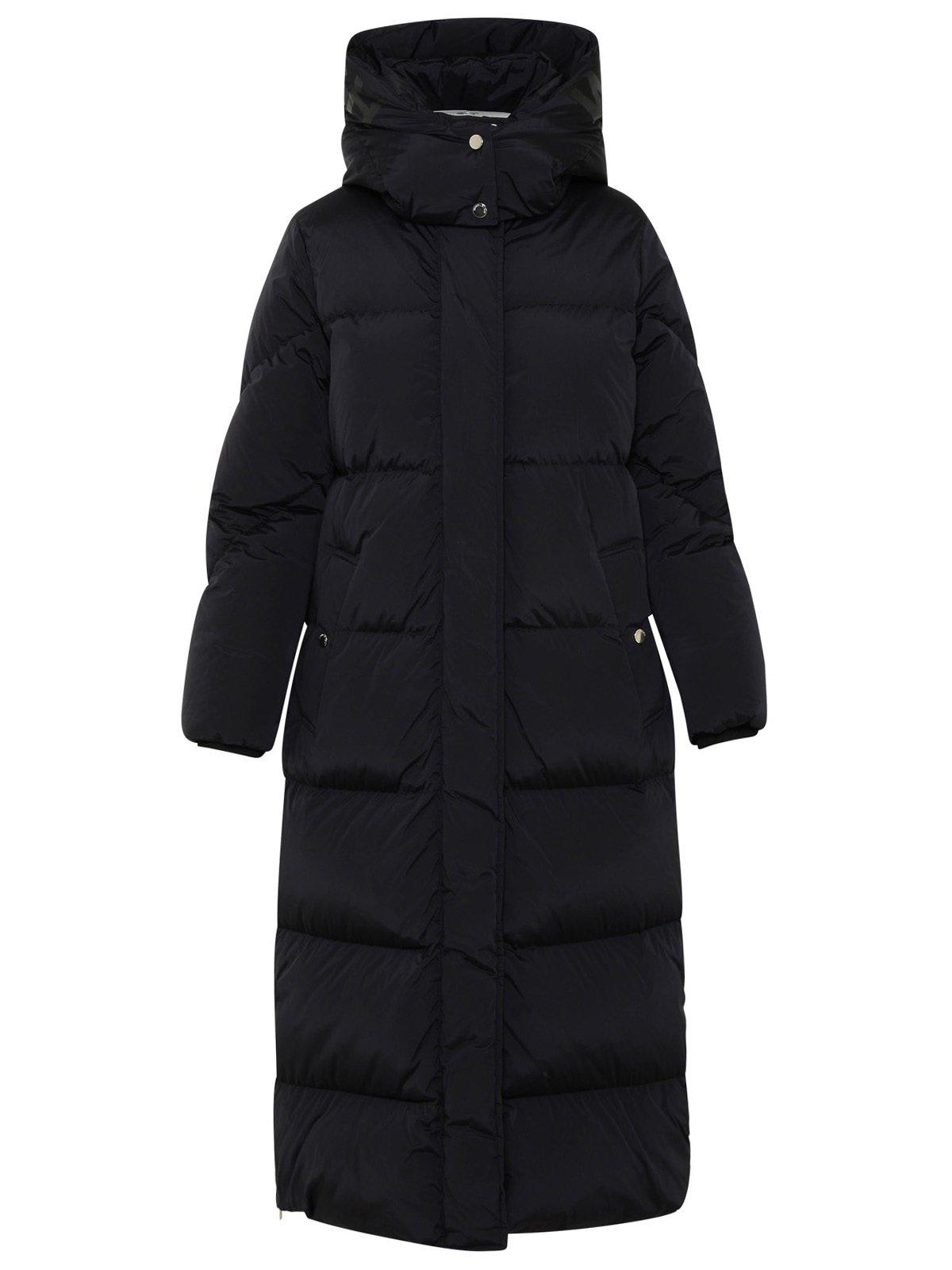 Shop Woolrich Aurora Hooded Padded Coat In Nero