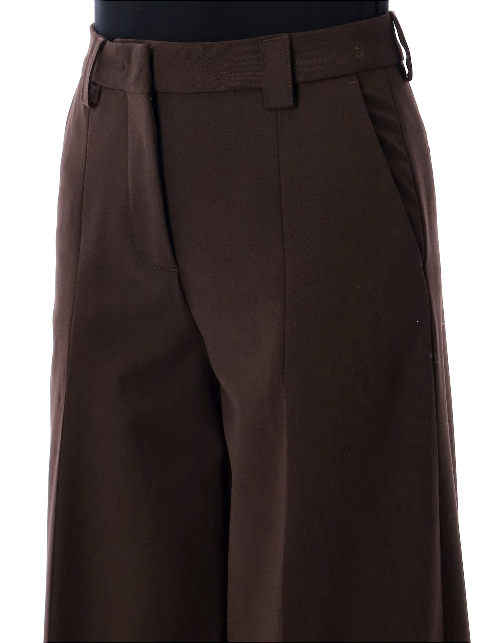 The Latest C-alma Wide-leg Brown Tailored Trousers In Brown