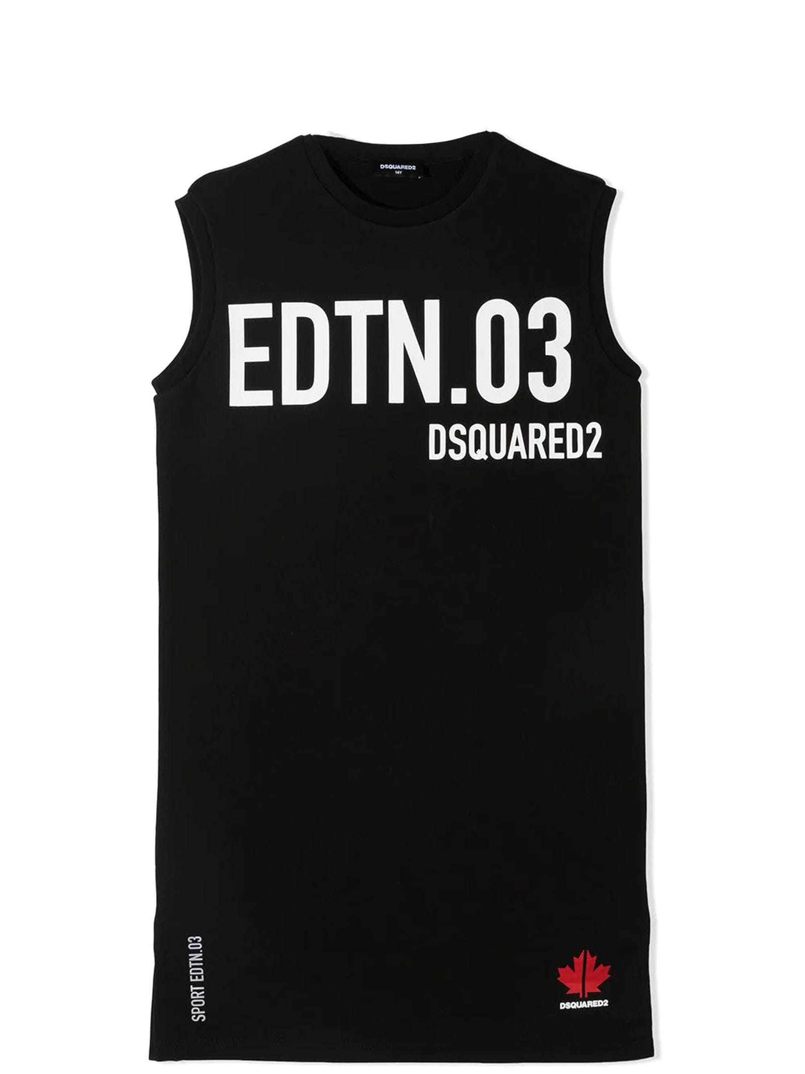 Dsquared2 Black Cotton Sport Ed Dress