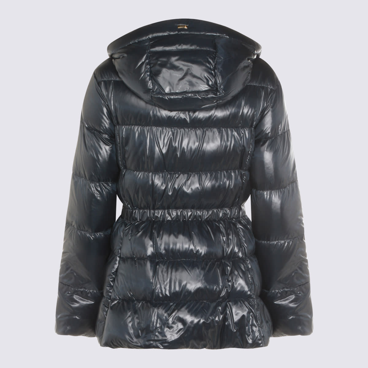 Herno Hooded Long Sleeve Quilted Down Jacket In Blue