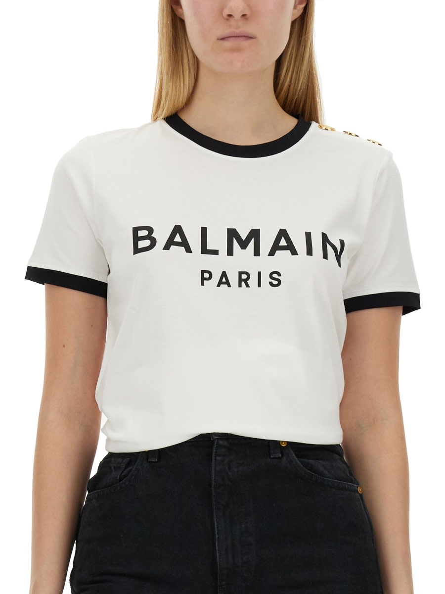 Shop Balmain T-shirt With Logo