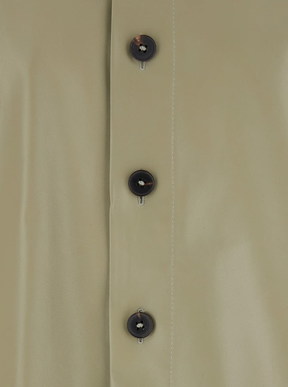 Arma Lush Green Shirt With Classic Collar And Contrasting Buttons In Leather Man In Green