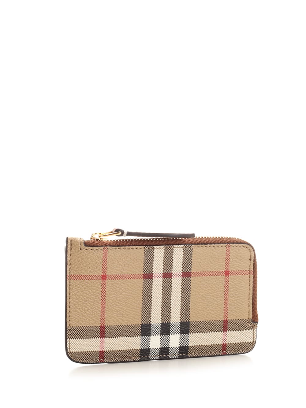 Burberry Tartan Check Card Holder In Beige
