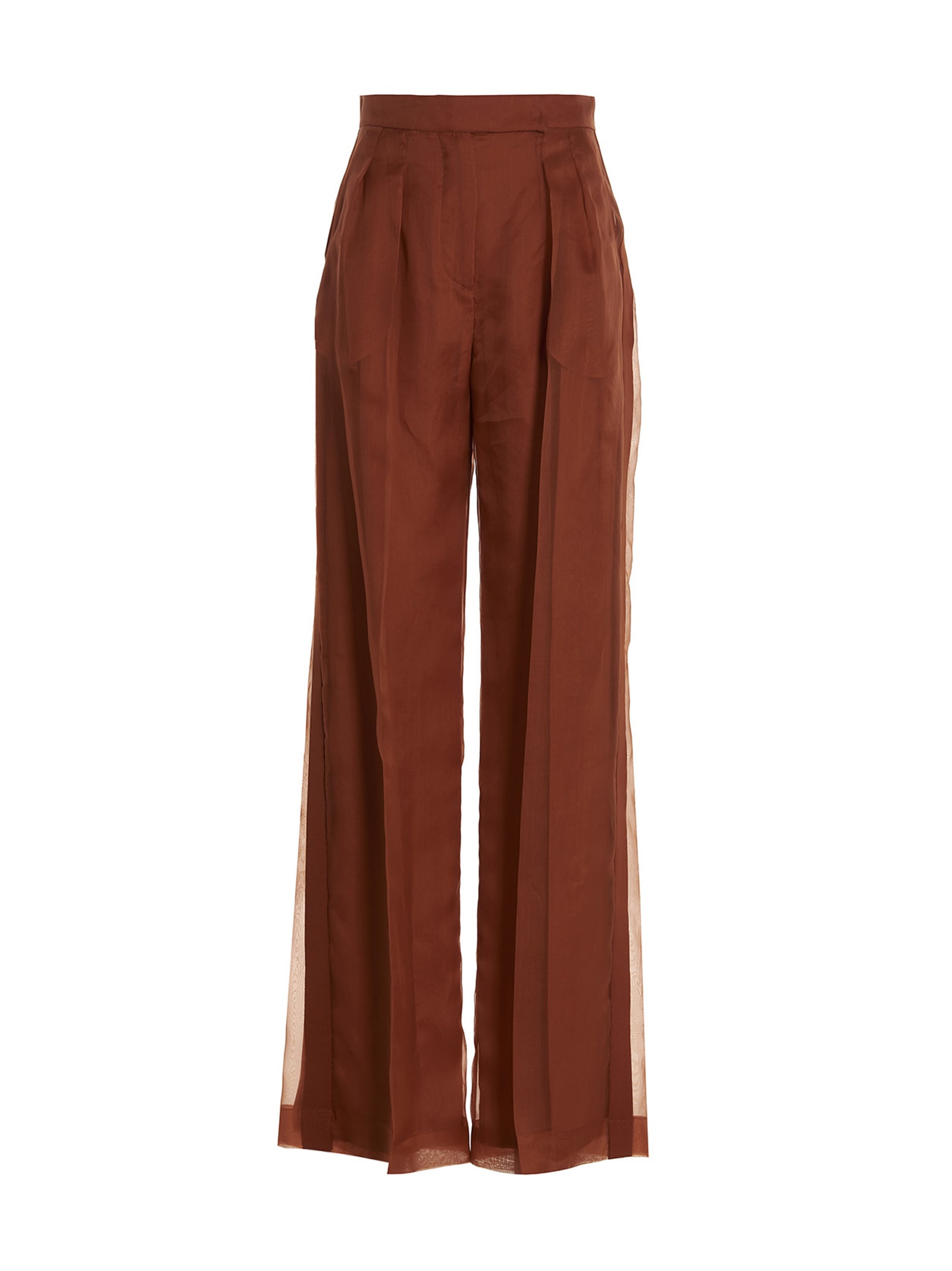 Shop Max Mara Chiffon Pants In Orange